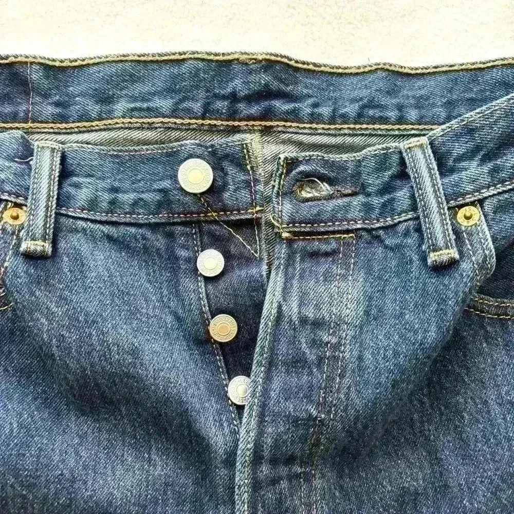 Rare Levis 501 Button Fly X-Large Patch Rugged Solid Red‎ Tag Jean Size 34/30